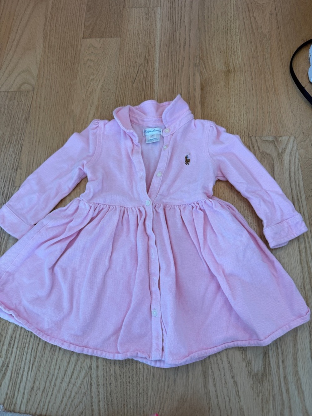 Ralph Lauren Light Pink Button-Front Polo Shirt Dress